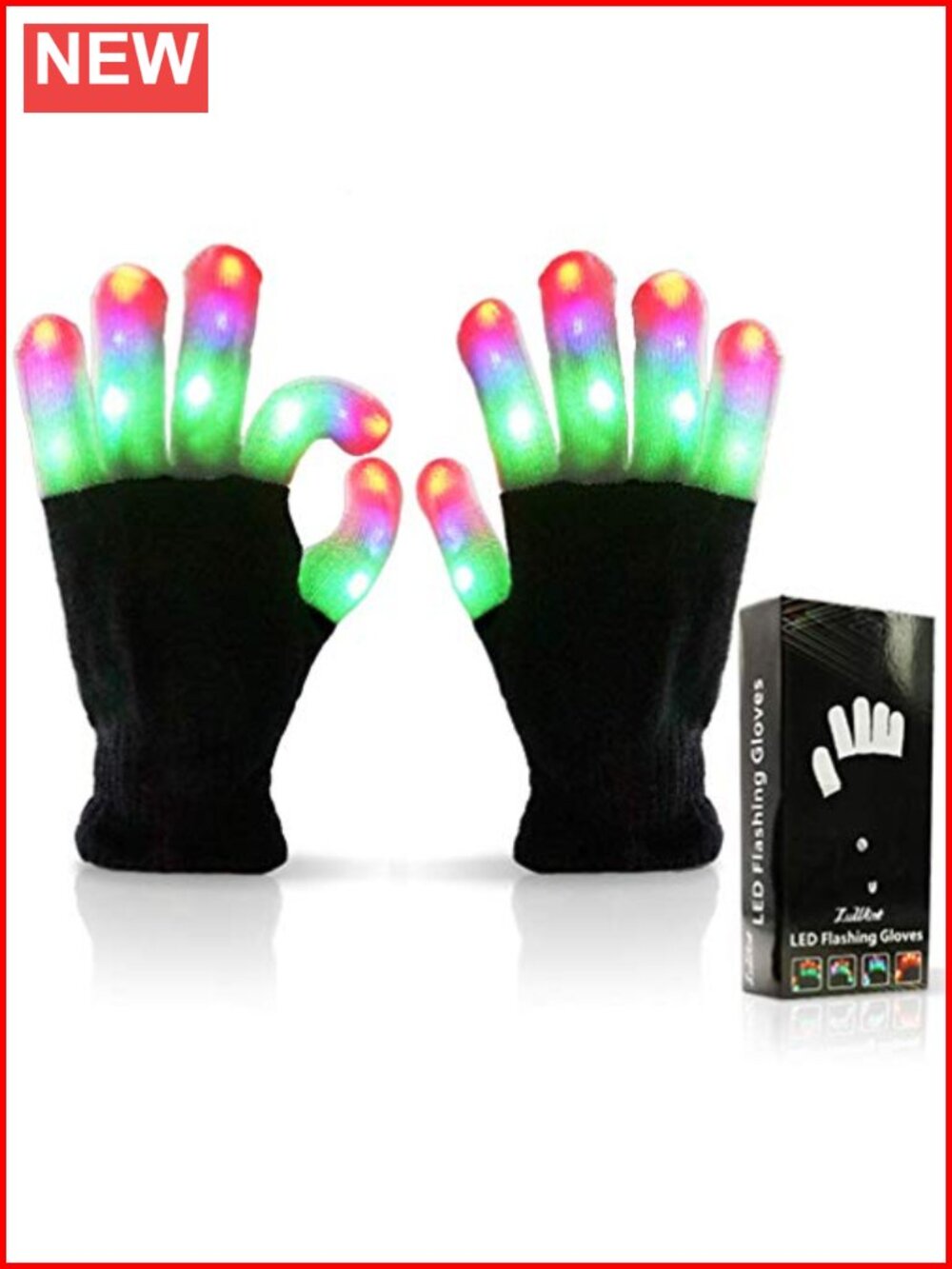 LED Light Up Gloves Flashing Sensory Toys Party Gifts Kids Teens Adults Acrylic